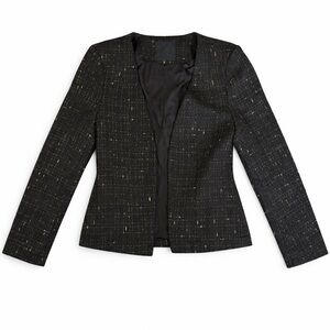Chic Black Tweed Blazer